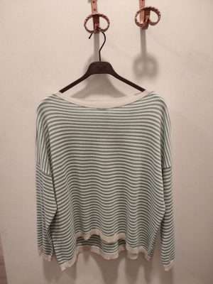 Jersey a rayas verde y crudo. Talla única